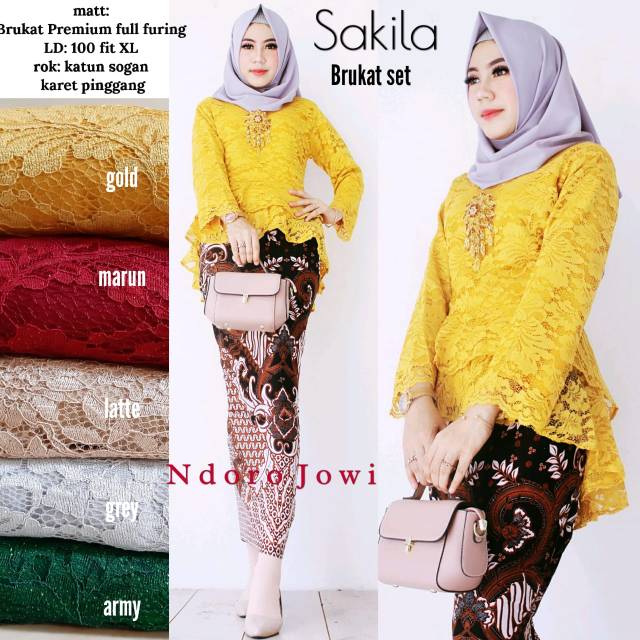 Jual Sakila setelan brokad modern /kebaya modern/kebaya wisuda#baju ...