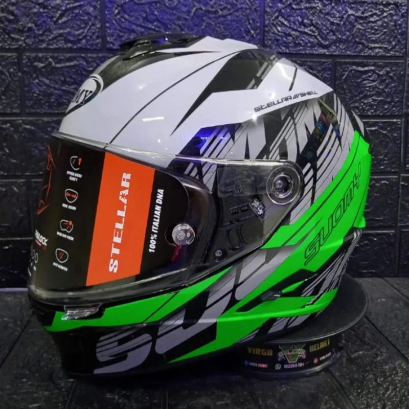 Jual HELM FULLFACE SUOMY STELLAR MOTIF NEW GREEN TERBARU | Shopee Indonesia