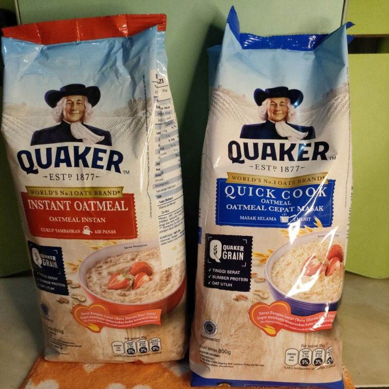 Jual Quaker Instant Oatmeal 800 gr Quaker Quick Cook Oatmeal 800 gram ...