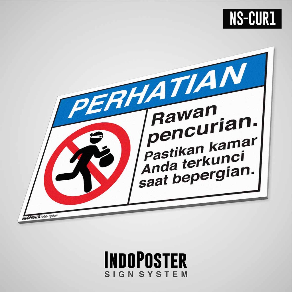 Jual Safety Sign Rambu K Pvc Ansi Rawan Pencurian Pastikan Kamar Terkunci M X Cm Shopee