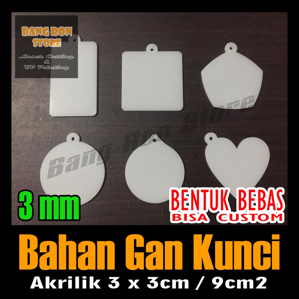 Jual Bahan Gantungan Kunci Polos Akrilik 3mm Ukuran 3x3 / 9cm2 | Shopee ...