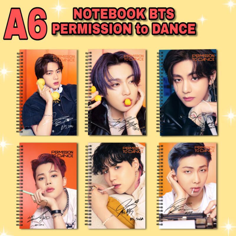 Jual NOTE BOOK BTS A6 PERMISSION TO DANCE BUTTER CREAM / NOTEBOOK KPOP ...