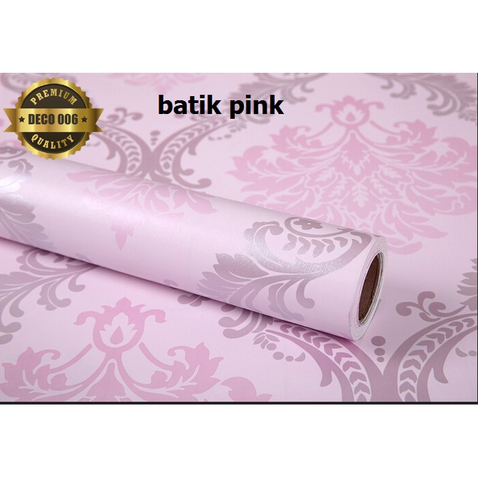 Jual Dekorasi Ruang Hiasan Dinding Kertas Batik Pink Wallpaper Sticker