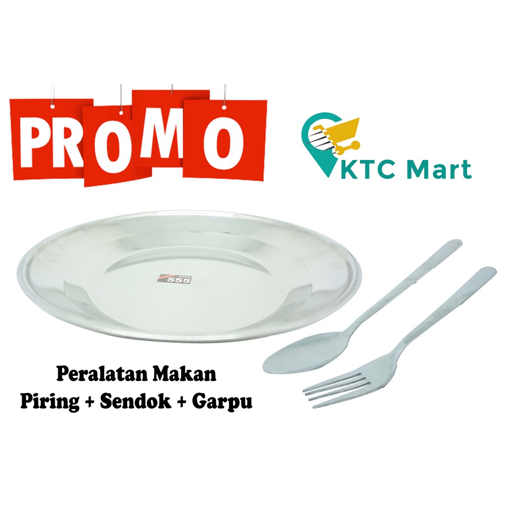 Jual Promo Set Peralatan Makan Murah Stainless Piring Sendok Garpu Shopee Indonesia 1994