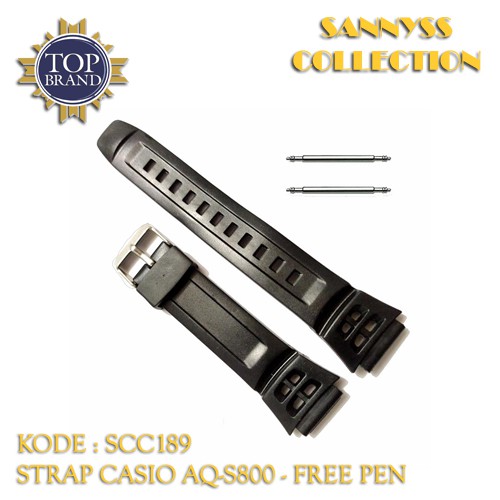 Jual STRAP TALI JAM CASIO AQ S800 AQ S 800 AQS800 RUBBER HITAM