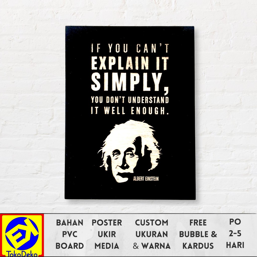 Jual hiasan dinding poster dinding ukir if you cant explain it simply