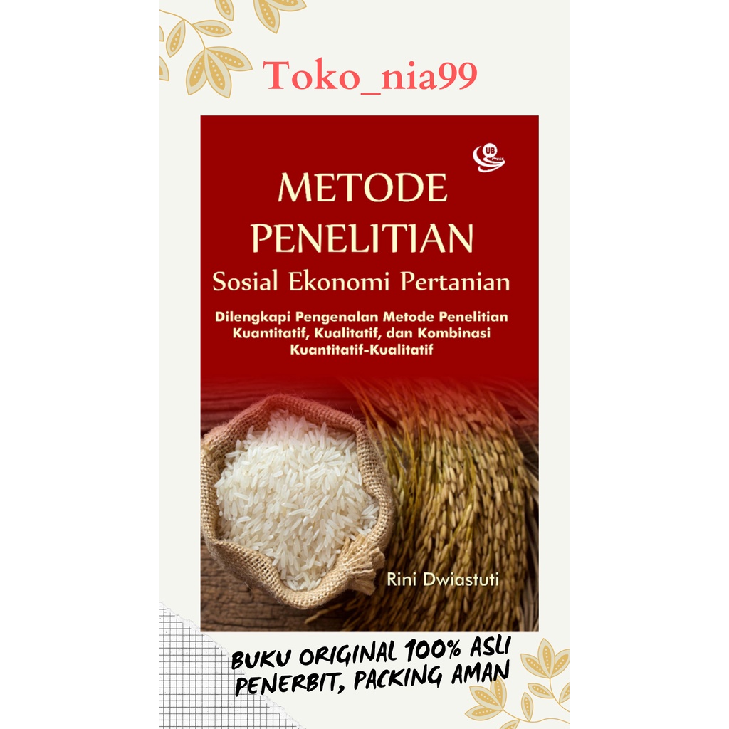 Jual Buku Original Metode Penelitian Sosial Ekonomi Pertanian ORI UB ...