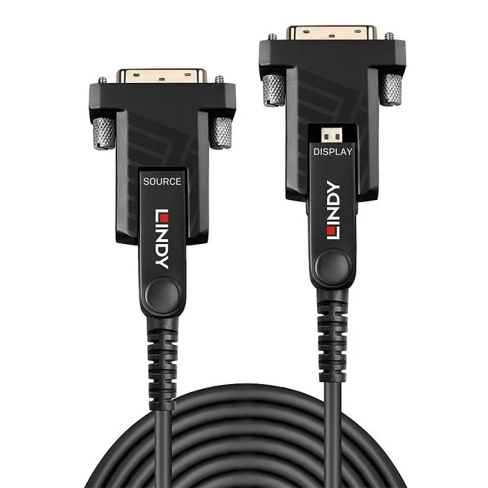 LINDY Kabel Micro HDMI 100m Cable Fiber Optic 3in1 Micro Hdmi HDMI DVI 18G HDR10 HDCP 38326