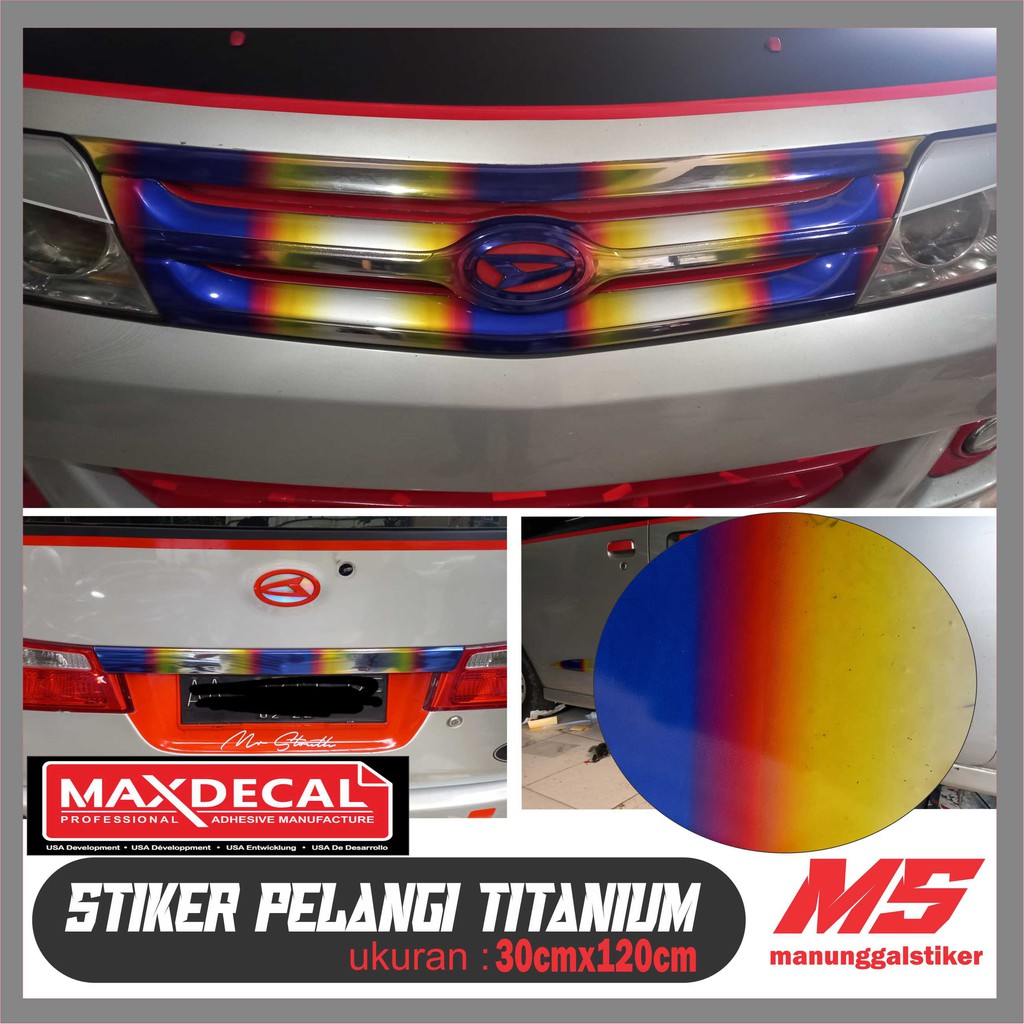 Jual STIKER JDM TITANIUM GRILL MOBIL/STIKER TRANSPARAN PELANGI TITANIUM ...