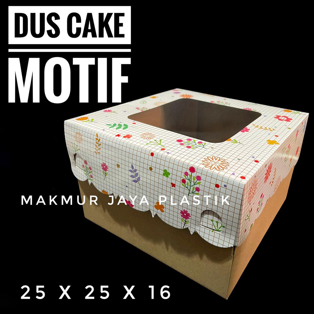 Jual [ DUS KUE TART MOTIF 25 ] KARDUS BOX ROTI KUE MIKA MOTIF 25 X 25 X ...