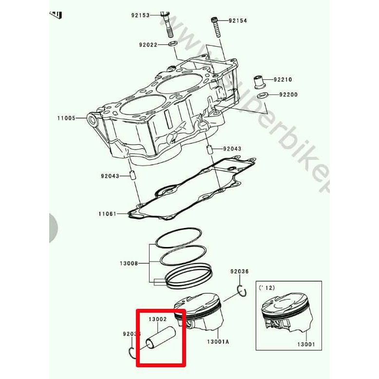 Jual Pin Piston Kawasaki ER6N Original, Ready Stock Shopee Indonesia