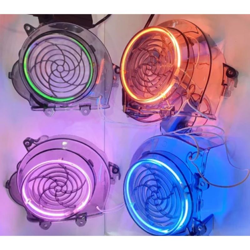 Jual tutup kipas beat karbu, beat fi old transparan + lampu neon angel