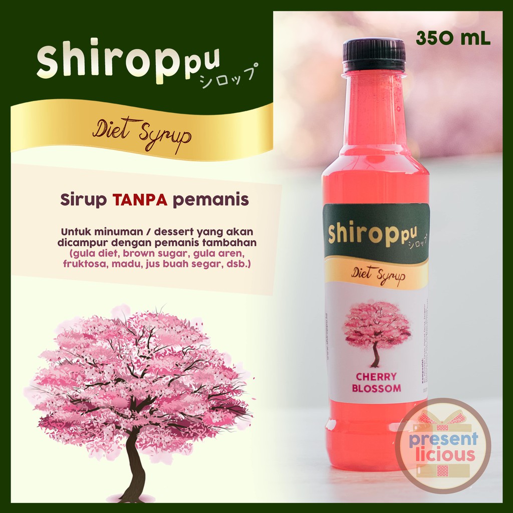 Jual Cherry Blossom Shiroppu Diet Syrup 350 mL Sirup Rasa Cherry
