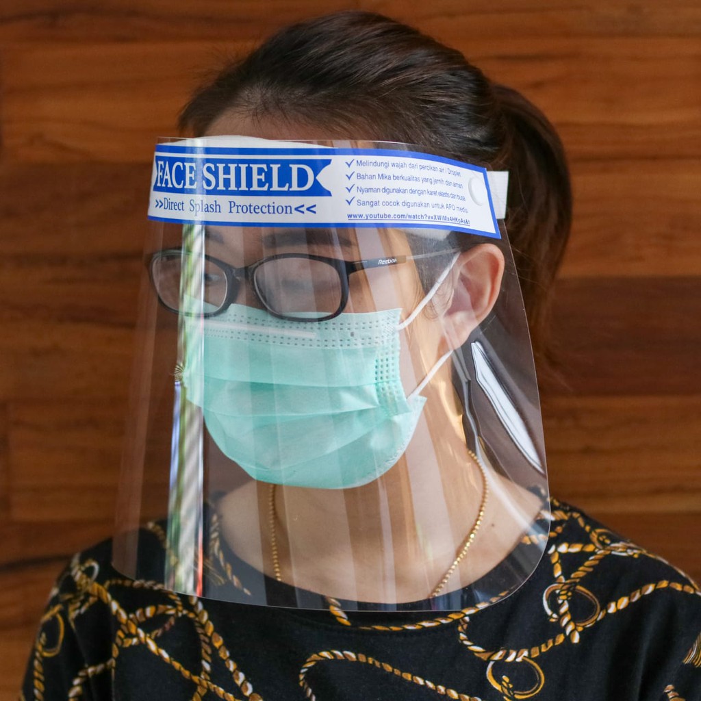 Jual Face Shield Masker Bahan Mika Pelindung Wajah Muka Apd