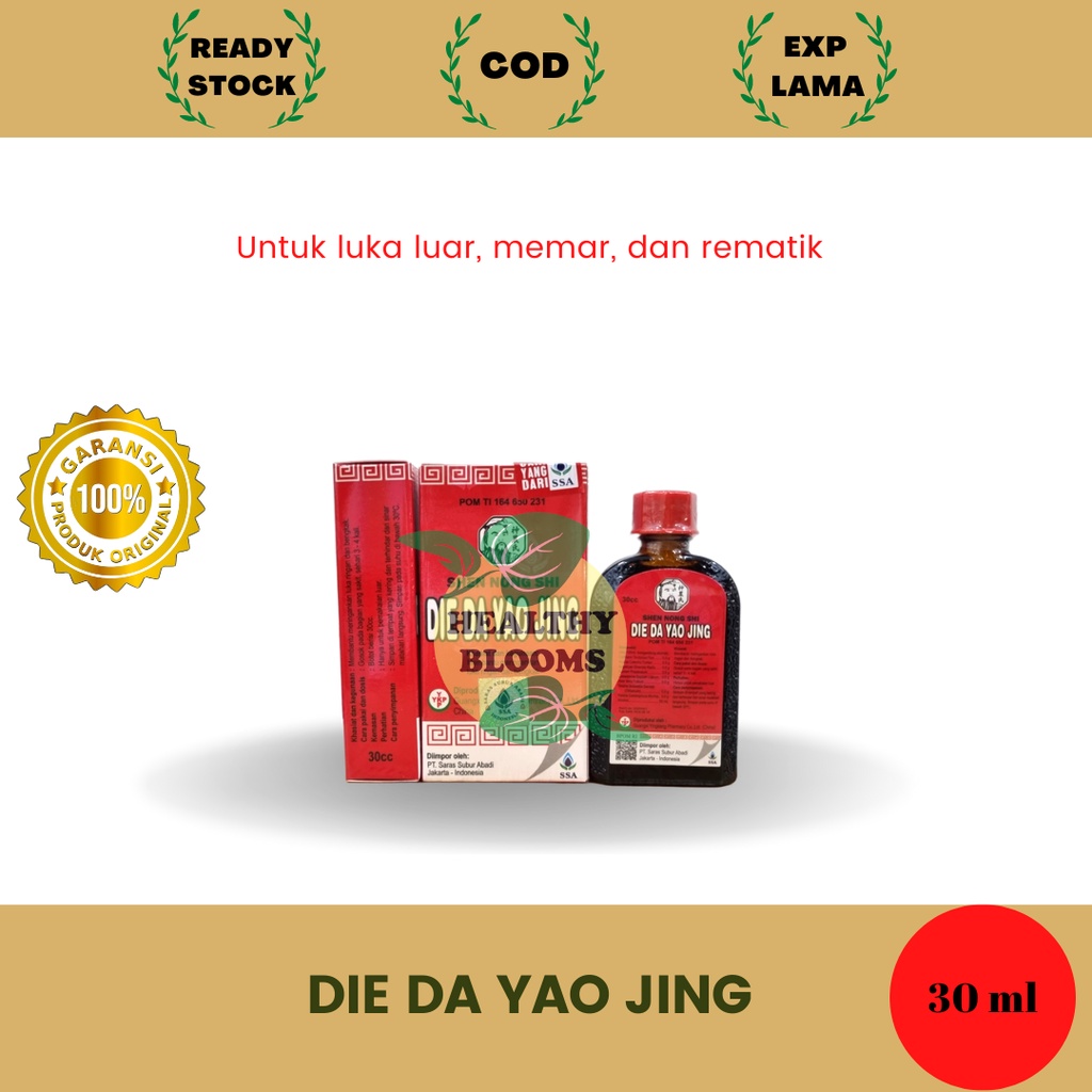 Die Da Yao Jing SSA / Tieh Ta Yao Gin / Diedayaojing - Obat Merah China untuk Luka, Memar