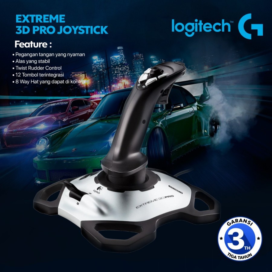 Jual Logitech Extreme 3D Pro Joystick Kontrol Twist Rudder - Garansi ...