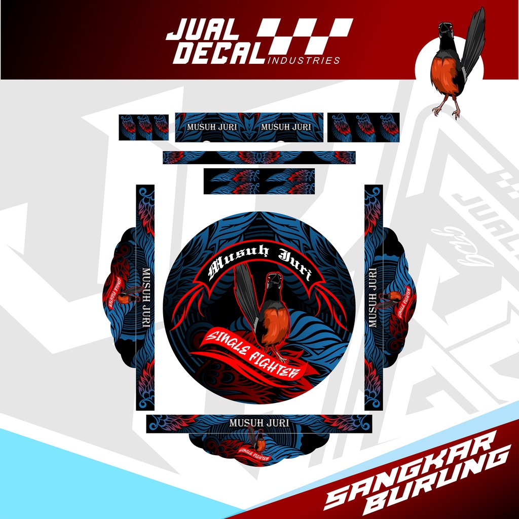 Jual Decal Tebok Sangkar Burung Murai Batu SINGGLE FIGHTER SF Stiker ...