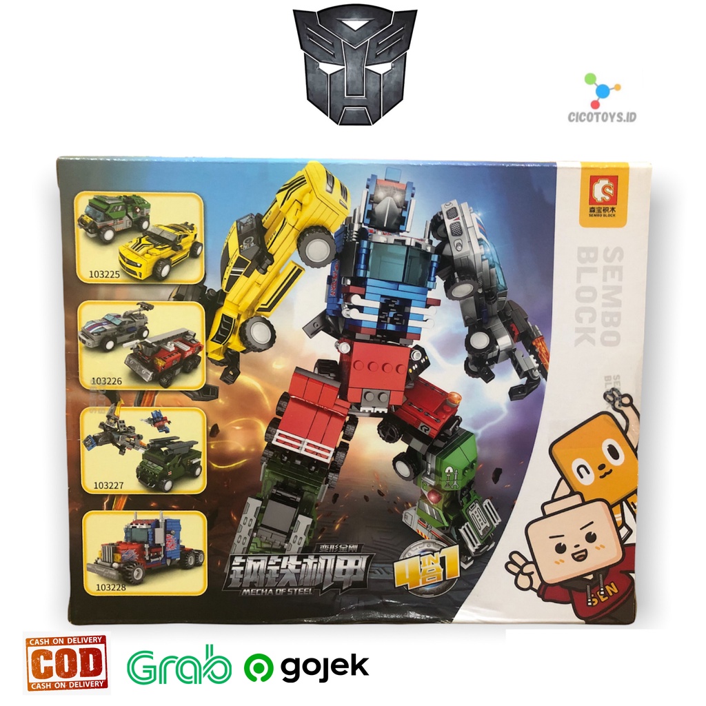 Jual MAINAN ANAK LEGO BLOCK ROBOT MINI TRANSFORMER 4 IN 1 OPTIMUS ...