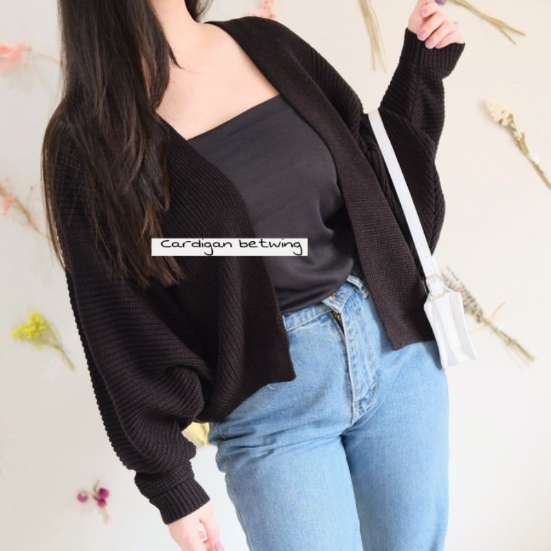 Jual CARDIGAN RAJUT OVERSIZE TEBAL TANGAN BALON/CARDIGAN BATWING RAJUT ...