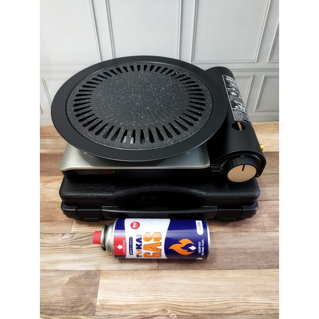 Jual Paket Kompor Portable BBQ plus dengan gas / Kompor Portable Polos