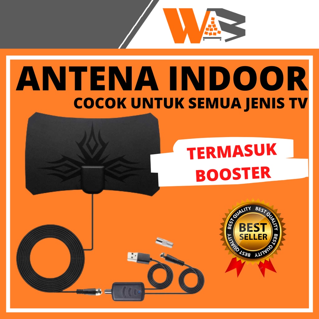 Jual COD Antena TV Digital Indoor With Signal Booster Amplifier Led ...