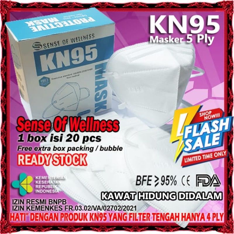 Jual MASKER DISPOSABLE MEDIS DIAPOSABLE MASK KN95 5 PLY BEDH EARLOOP ...