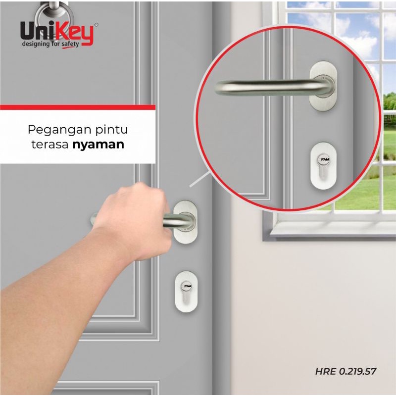 Jual UniKey Handle On Rose Oval HREO 219.57 SSS + SW.AL 536-30MM+DCKK ...