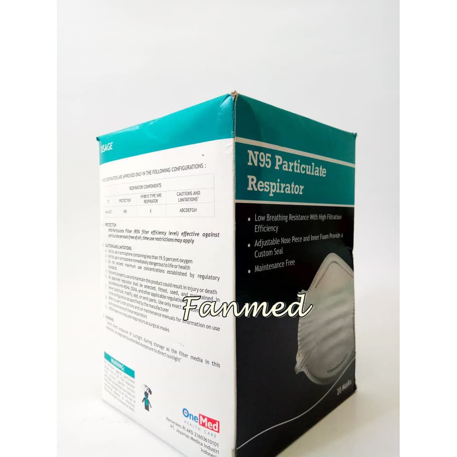 Jual N95 Mask Onemed masker n95 Masker Asap Debu virus kuman tbc TB ...
