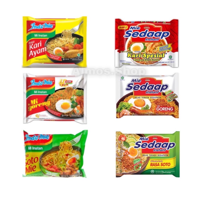 Jual Mie Instan Aneka Rasa Goreng/ Soto / Kari Ayam | Shopee Indonesia