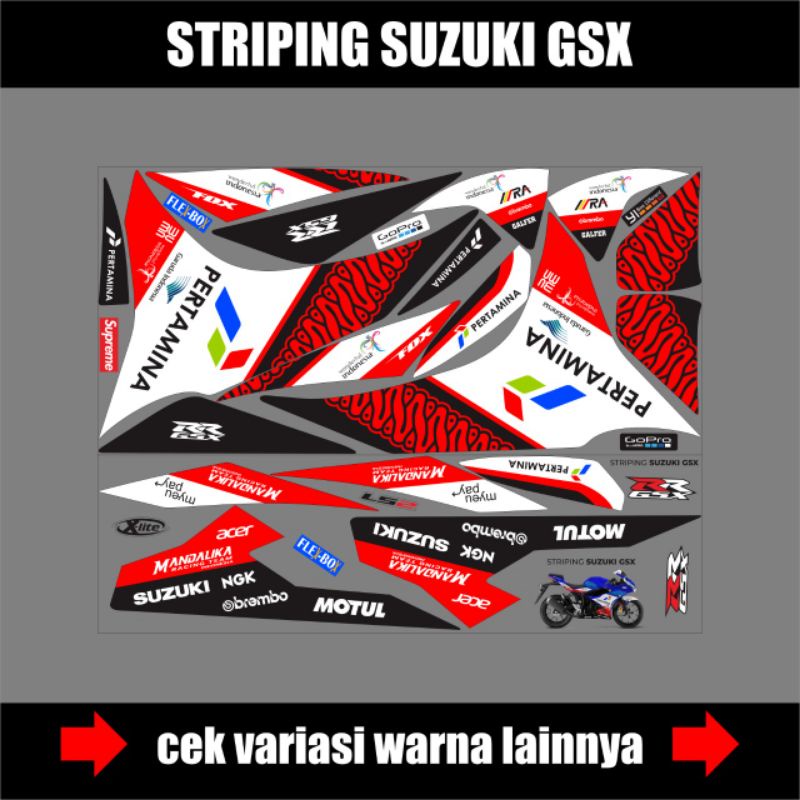 Jual DECAL STRIPING MOTOR GSX R150 MANDALIKA / DECAL STIKER LISS ...