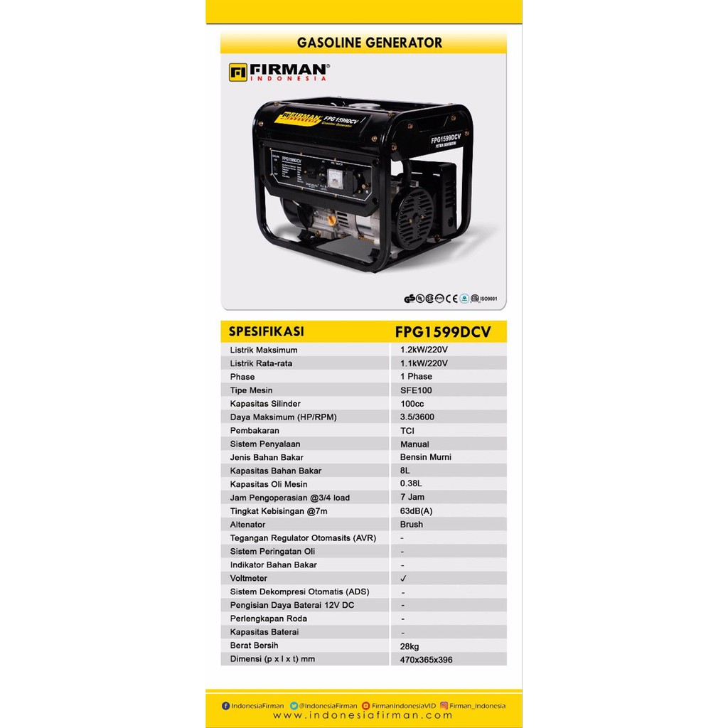 Jual Genset Firman 1000 watt | Shopee Indonesia