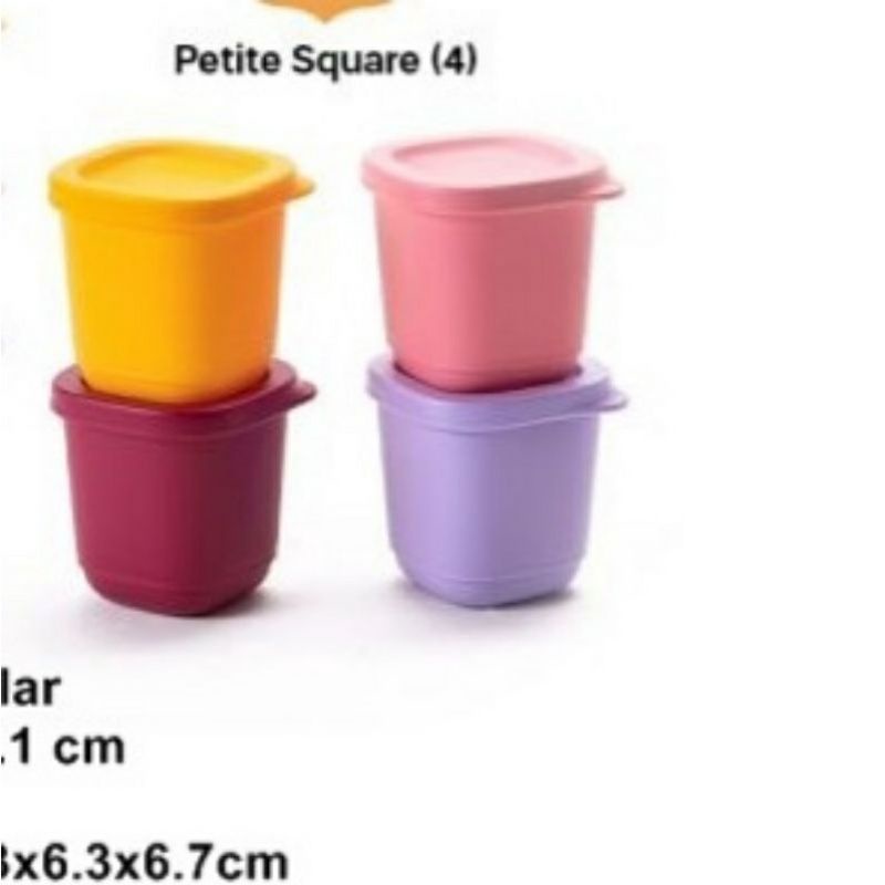 Jual PETITE SQUARE TUPPERWARE UK 110ML + FREE SENDOK TUPPERWARE (WADAH ...