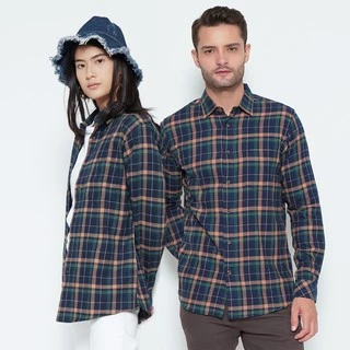 M231 Kemeja Pria Flannel Panjang Navy 1499