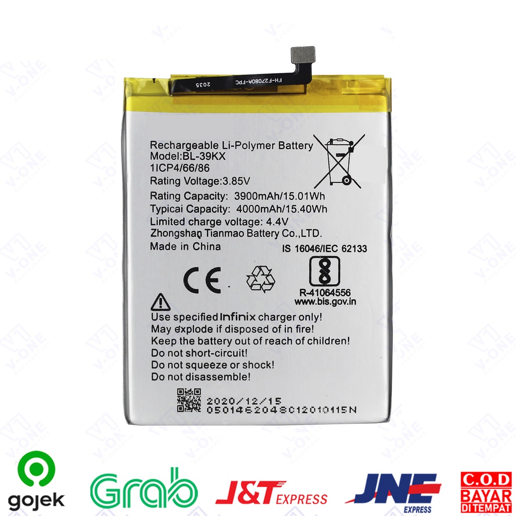 Jual QPP- BL-39KX BATERAI BATRE BATTERY ORI INFINIX S4 INFINIX BL-39KX ...