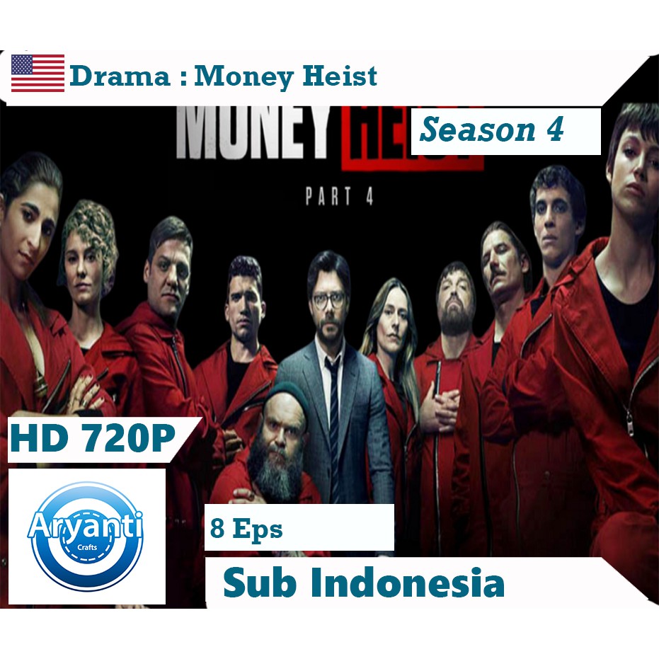 Jual Kaset Dvd Money Heist Season 4 Sub Indonesia Hd 720p Terbaik Shopee Indonesia 