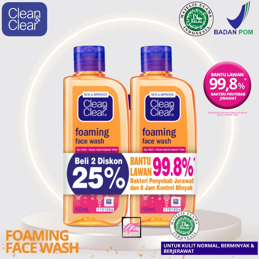Jual Clean & Clear Foaming Face Wash 100 ml / Bundle Isi 2 | Shopee