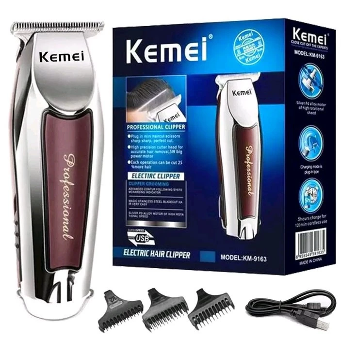 Kemei KM 9163 Alat Cukur Rambut Elektrik Kumis Jenggot 1Set | AutoStock