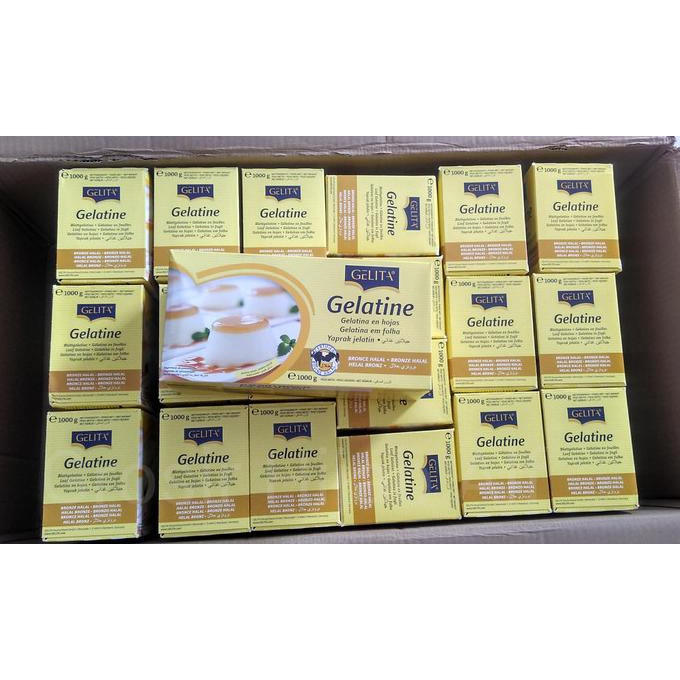 Jual Gelatin Lembaran Halal 1kg / Gelatine Sheet Gelita Halal