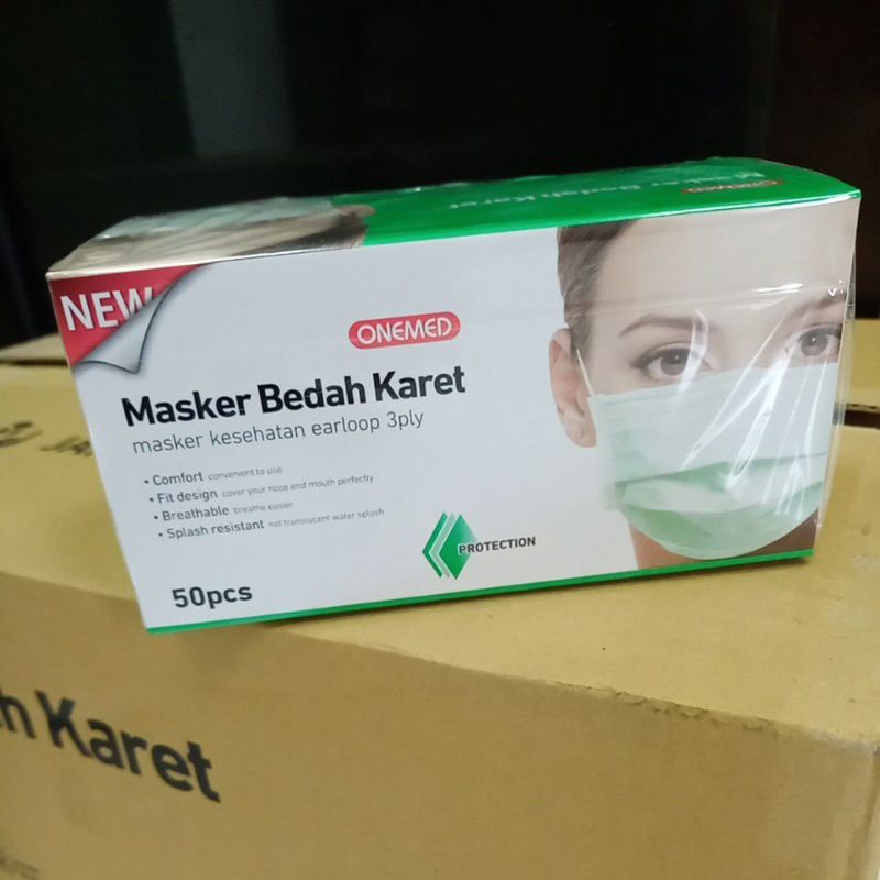 Jual Masker Bedah Karet 3ply Earloop Onemed Isi 50pcs | Shopee Indonesia