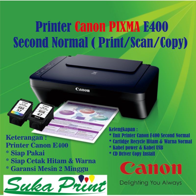 Jual Prin/Scan/Copy Canon Pixma E400 Normal | Shopee Indonesia