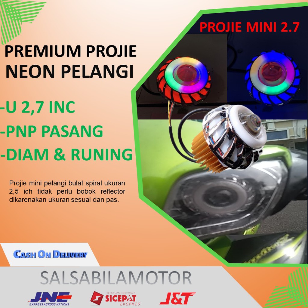 Jual LAMPU DEPAN PROJECTOR LED PROJIE/PROJI MINI 3 MODE 2,7 ICH VARIASI ...