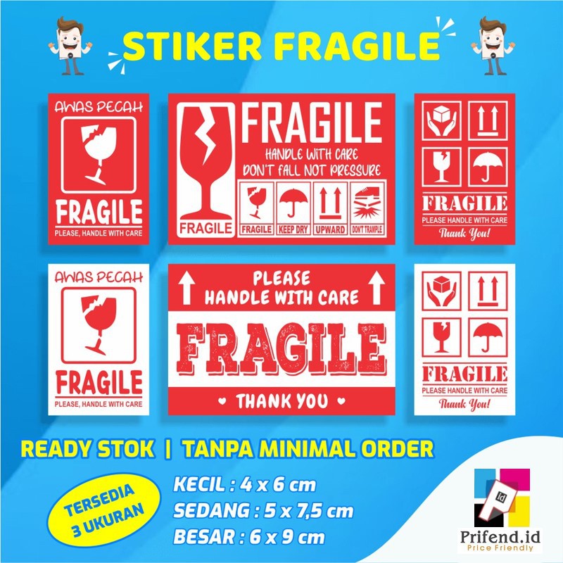 Jual Stiker Fragile Sticker Fragile Stiker Pecah Belah Termurah Terlaris Isi 100 Lembar 3266