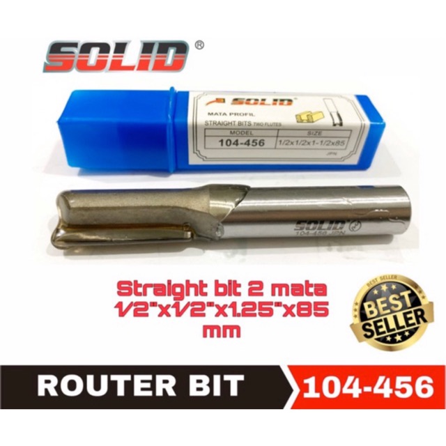 Jual Mata Router Mata Profil 104-456 Straight 12x12x1-14 Solid | Shopee ...