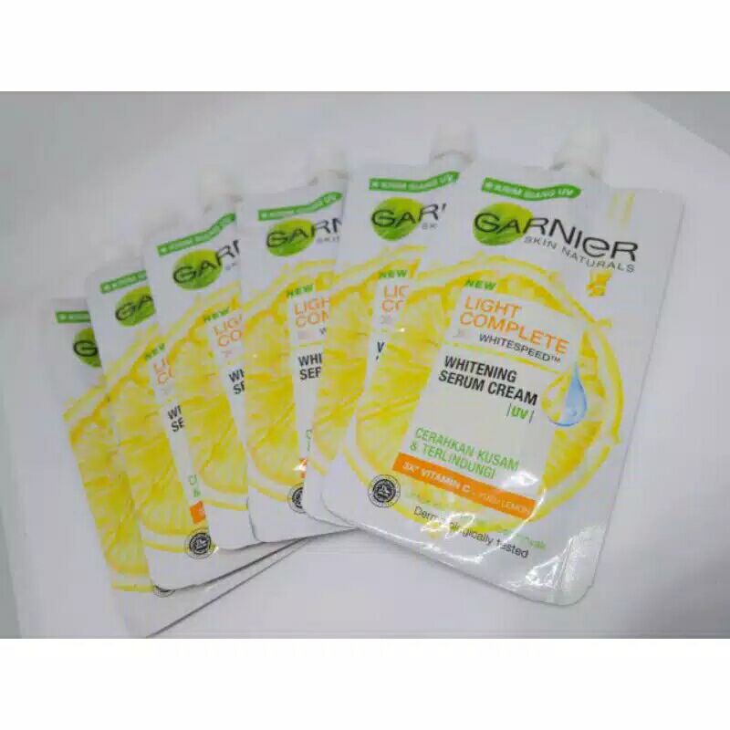 Jual [SACHET/KUNING] Garnier Light Complete Whitening Serum Cream 7ml