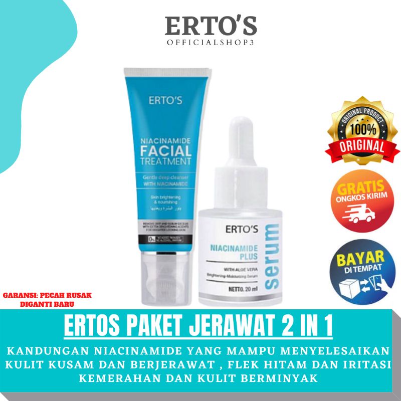 Jual Ertos Paket Jerawat Dan Kulit Kusam Facial Treatment Niacinamide Serum Shopee Indonesia