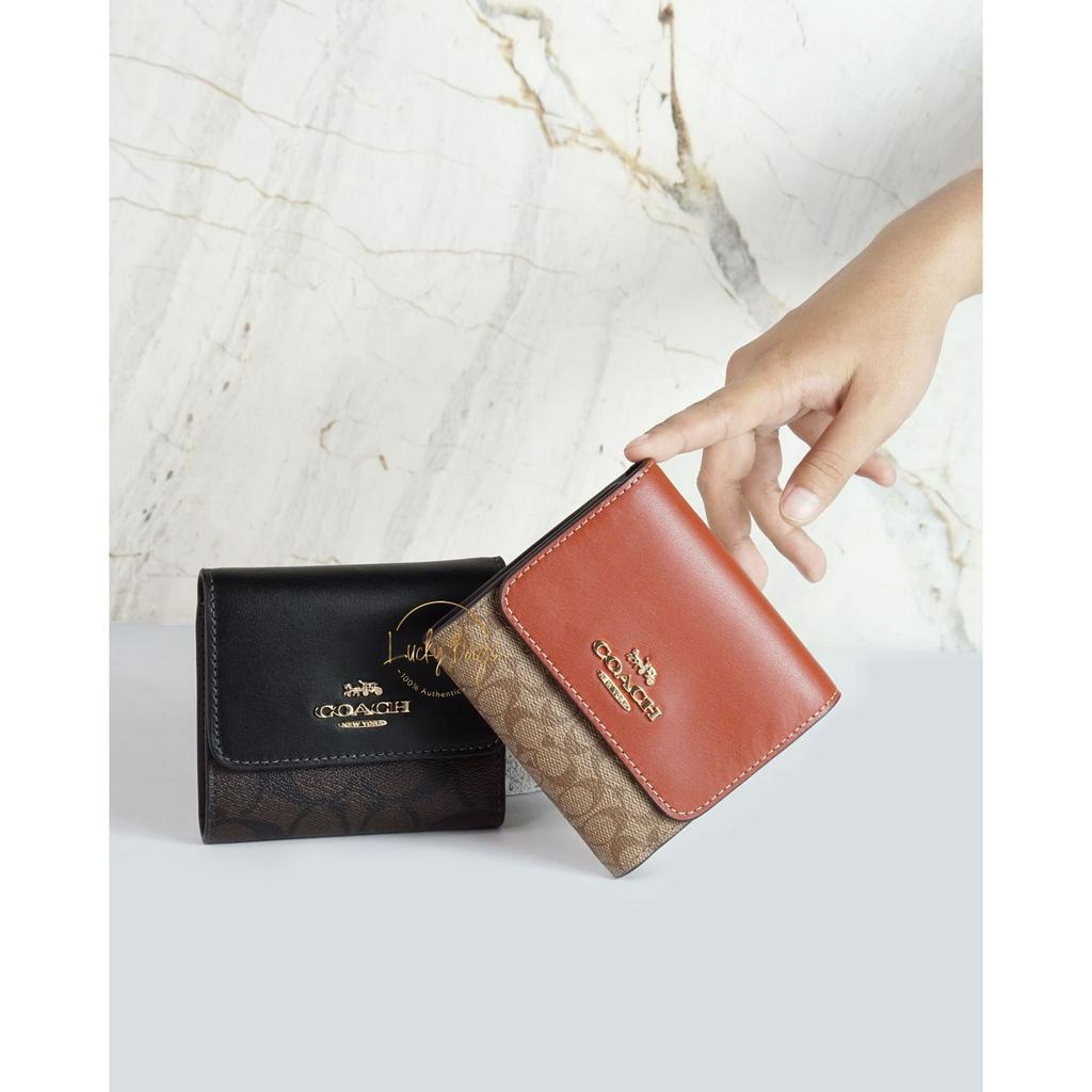 Jual coach micro small trifold wallet sign (authentic / original ...