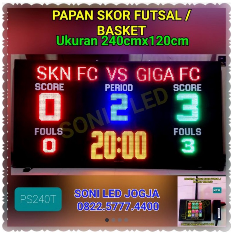 Jual Papan Skor Futsal Jumbo Scoreboard Basket Led Skoring Digital LED ...