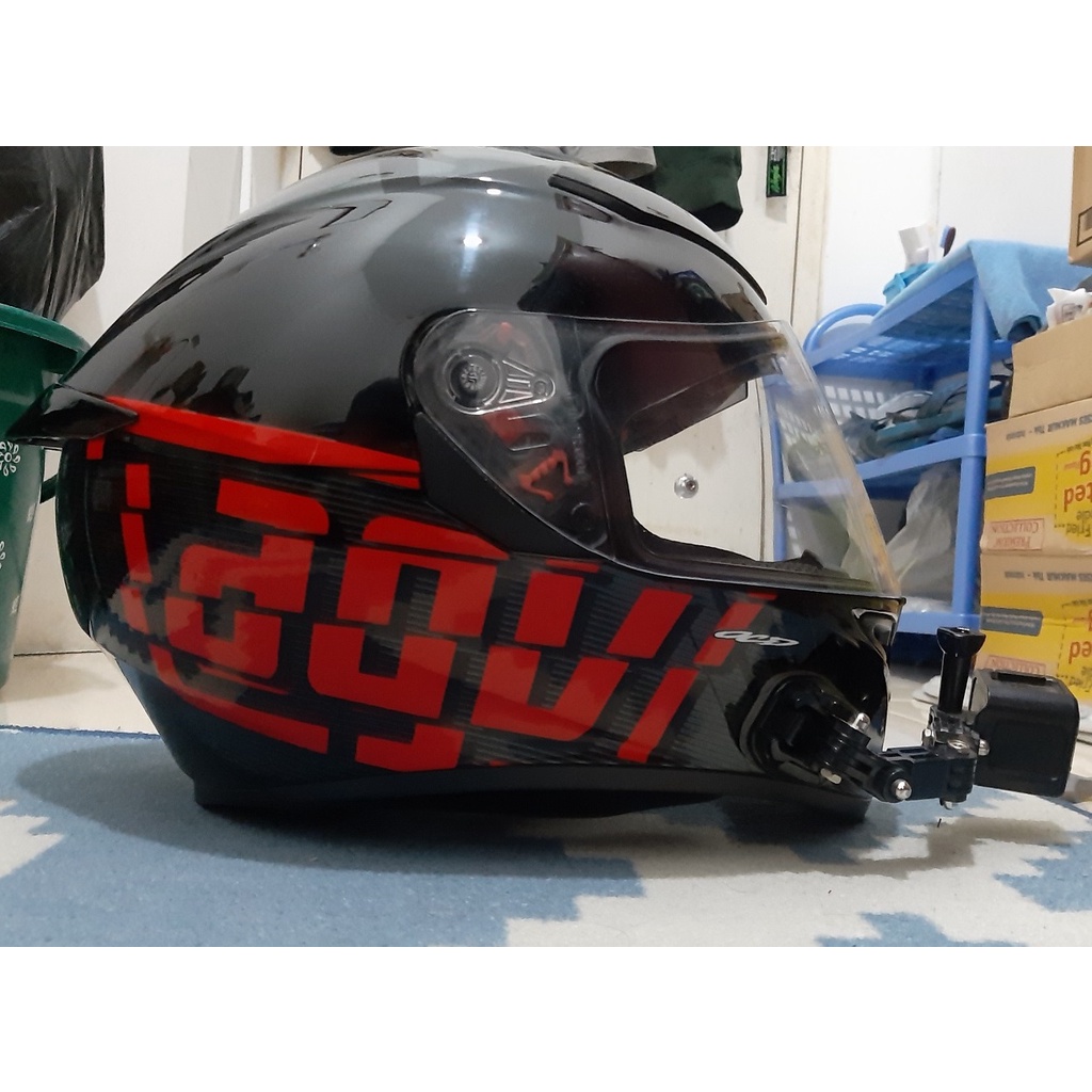 Jual Helm Fullface AGV K3SV Myth Black Red Size L Seken Original AGV ...