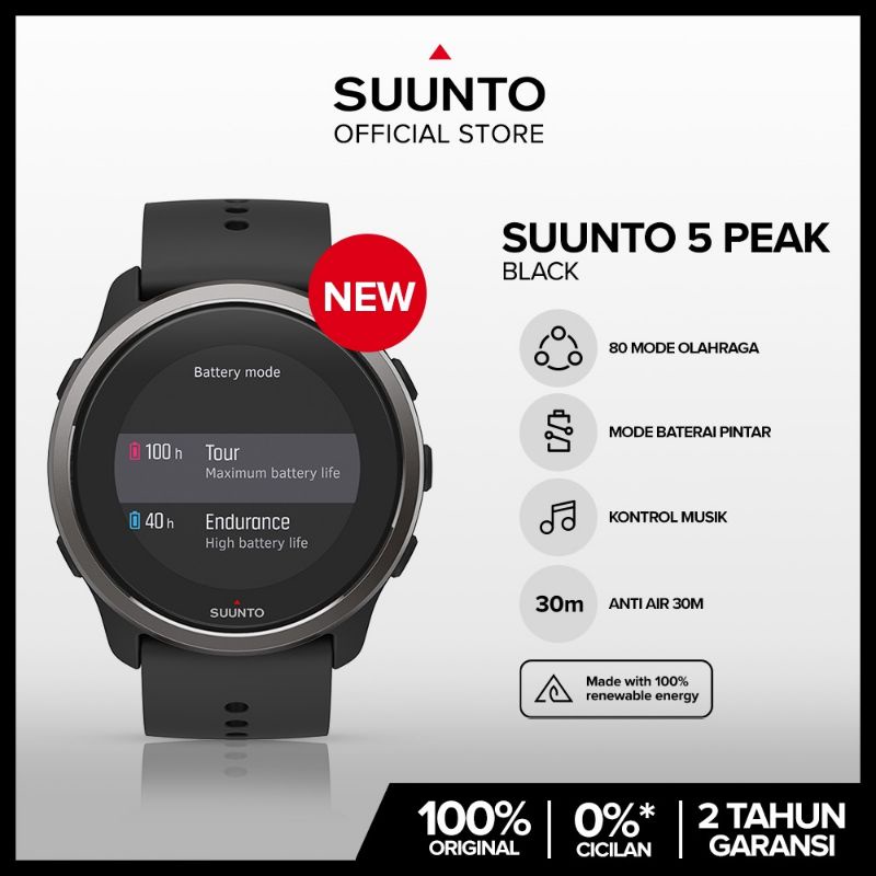 Jual Suunto 5 Peak Black - Lightweight And Durable GPS Watch With Wrist ...