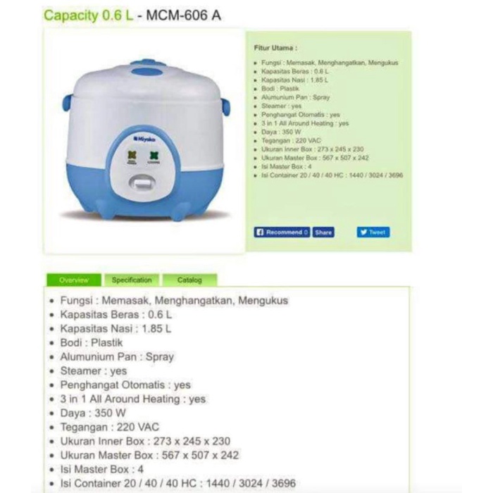 Jual Rice Cooker Miyako Mini/Miyako kecil/Pemasak Nasi Anak kost